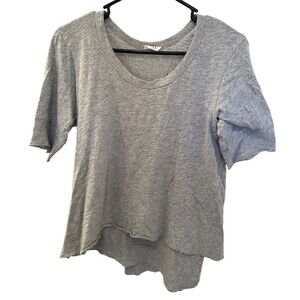 WILT Sz Small Heather Gray High-Low Short Sleeve T-Shirt Top Swing Trapeze Shirt